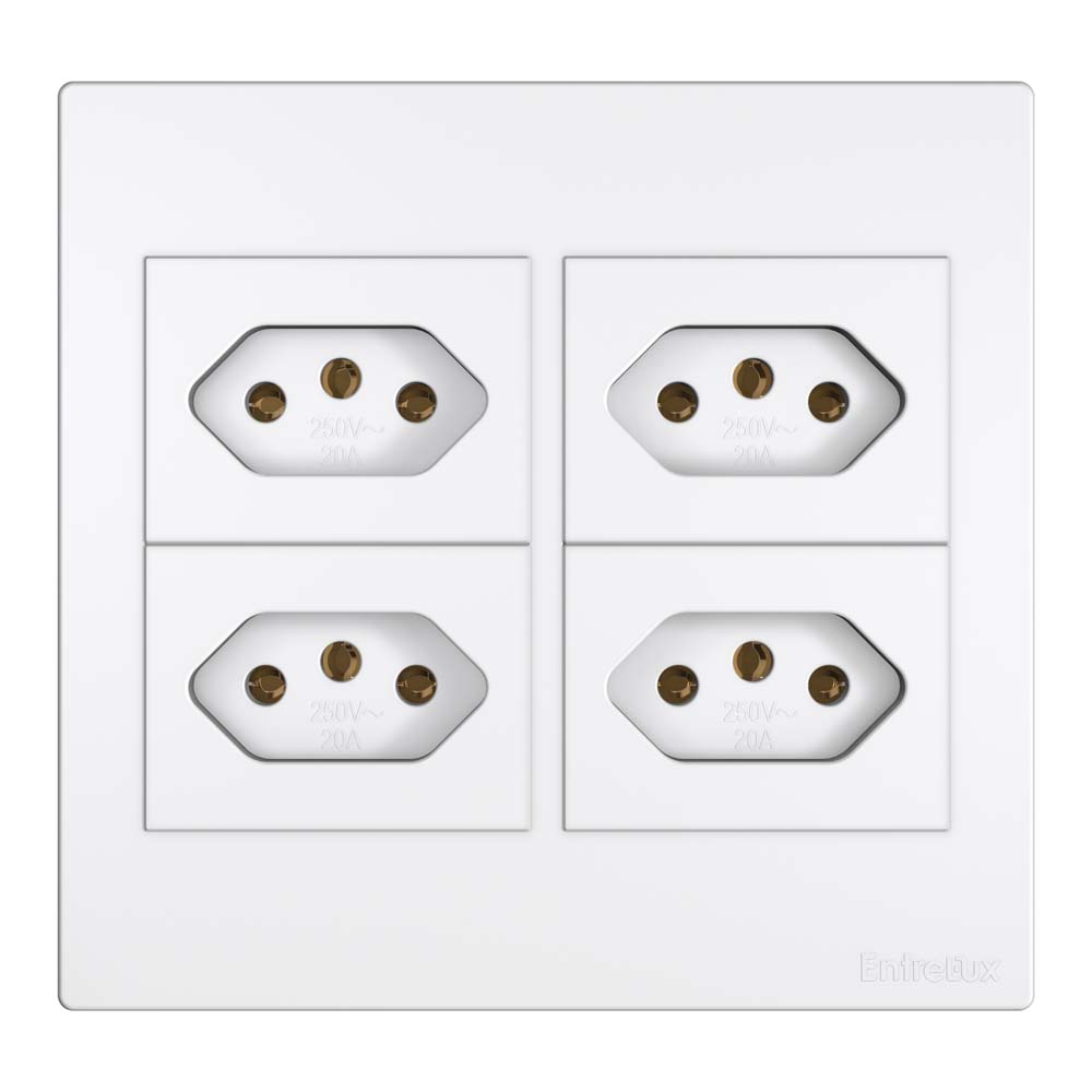 Classic 4×4 tomada quadrupla branco
