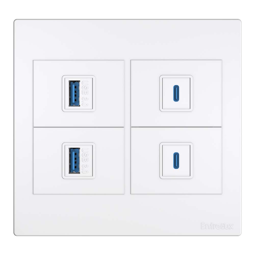 Classic 4×4 entrada USB dupla + entrada C dupla branco