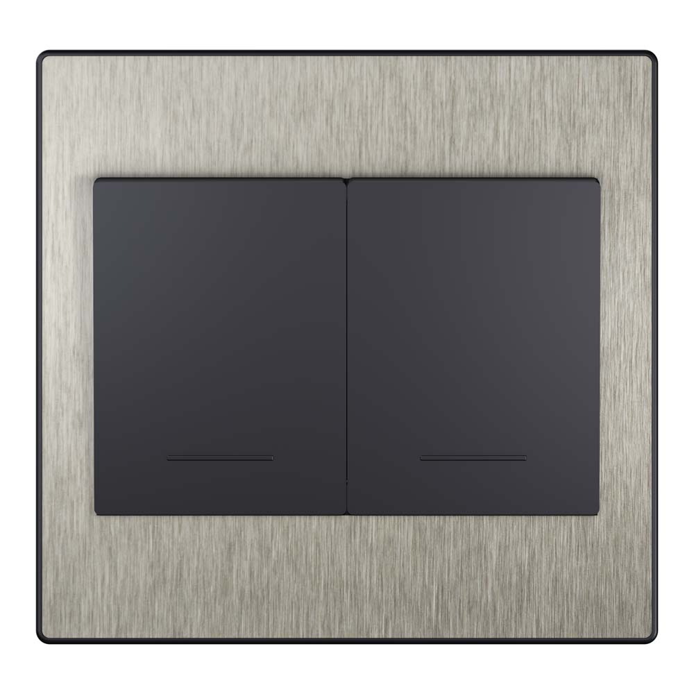 Fit steel interruptor – duplo aço escovado